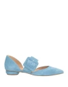 Formentini Woman Ballet Flats Slate Blue Size 10 Leather