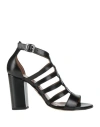 Formentini Woman Sandals Black Size 11 Soft Leather