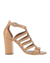 Formentini Woman Sandals Tan Size 11 Soft Leather In Brown