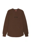 Former Ag Long Sleeve Waffle Shirt In 灰褐色