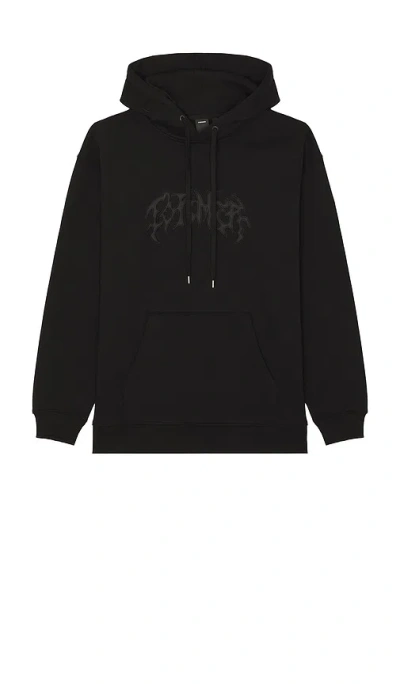 Former Puncture Satin Hoodie In Black