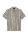 Former Reynolds Stripe Short Sleeve Shirt In Black