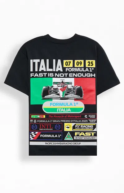 Formula 1 F1 Men's X Pacsun Black Monza Italy 2025 T-shirt