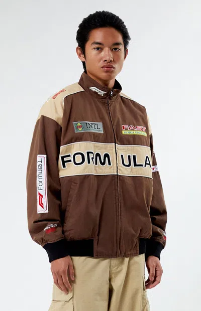 Formula 1 F1 Men's X Pacsun Brown Pole Position Jacket