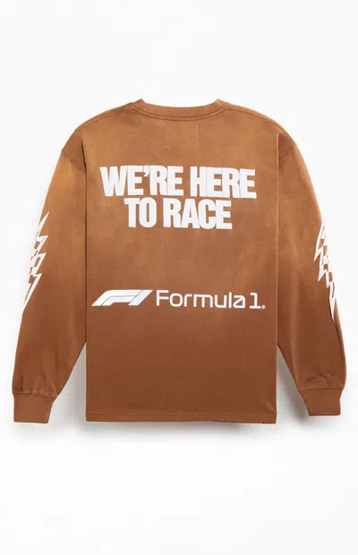 Formula 1 F1 Men's X Pacsun Las Vegas Here To Race Long Sleeve T-shirt In Brown
