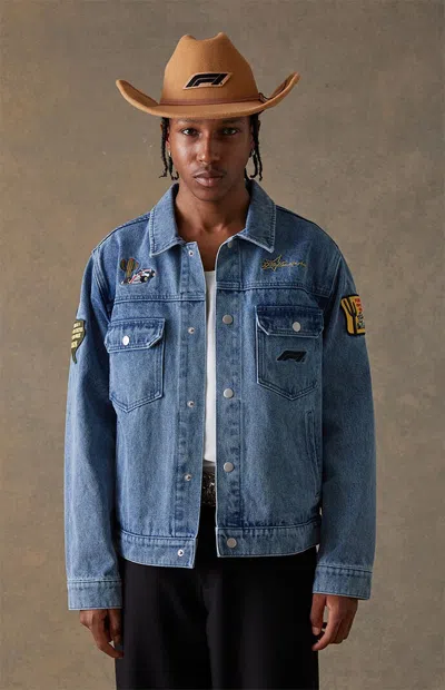 Formula 1 F1 Men's X Pacsun United States Grand Prix 2025 Austin Texas Denim Jacket In Light Wash Denim In Blue