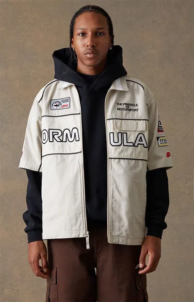 Formula 1 F1 Men's X Pacsun United States Grand Prix 2025 Pole Position Short Sleeve Shirt In Cream In White