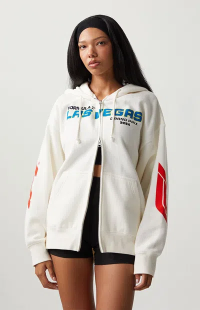Formula 1 F1 Women's X Pacsun Las Vegas Grand Prix Zip Up Hoodie In Cream In White