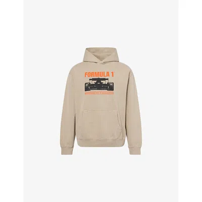 Formula 1 Mens Beige F175 British Grand Prix Reverse Graphic-print Cotton-jersey Hoody Xs In Neutral