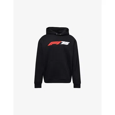 Formula 1 Mens F175 Logo-embroidered Cotton-blend Hoody Black