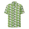 Formula S7 Men's Llama Llama Unisex Button Down Green T-shirt In Green
