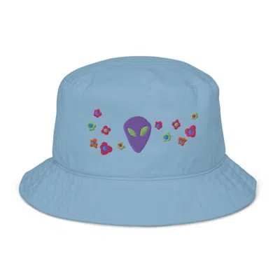 Formula S7 Women's Alien & Flowers Blue Organic Cotton Bucket Hat