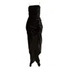 Formula S7 Women's Black Silk Ruched Bungee Dress In Black