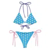 Formula S7 Women's Blue Bubble Pop Recycled String Bikini In Blue