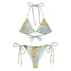 Formula S7 Women's Blue The Tropics Print Recycled String Bikini In Blue
