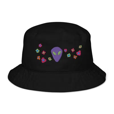 Formula S7 Women's Neutrals / Black / Blue Alien & Flowers Organic Cotton Bucket Hat