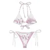 Formula S7 Women's Pink / Purple Lavender Swans Print Recycled String Bikini In Pink/purple