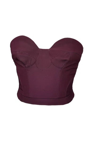 Formula S7 Women's Pink / Purple Up-cycled Plum Bustier Strapless Crop Top In Pink/purple