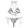 Formula S7 Women's White Monochrome Mirage Zebra Stripes Recycled String Bikini