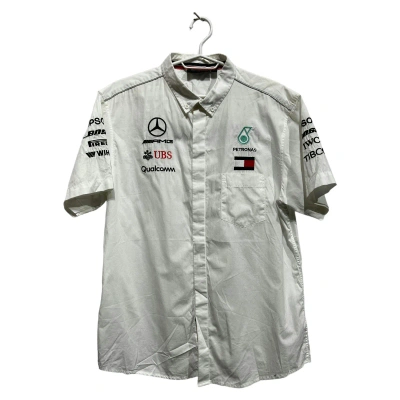 Pre-owned Formula Uno X Mercedes Benz Amg Team Racing Petronas Shirt In White