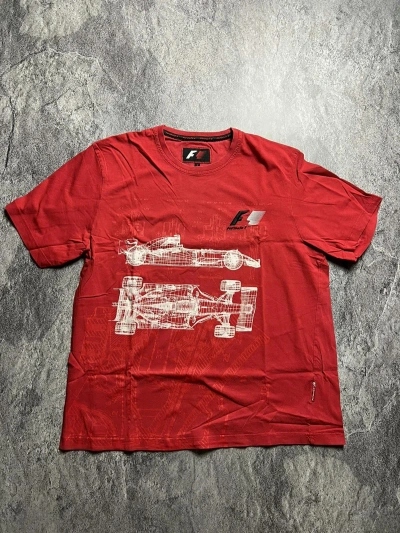 Pre-owned Formula Uno X Racing 00s Formula 1 Racing Motorsport Car Parts Japan Style Tee In Red