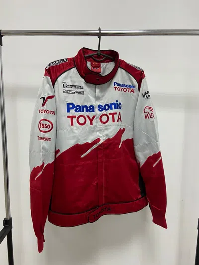 Pre-owned Formula Uno X Racing Toyota Panasonic Racing Formula 1 Vintage Jacket Michelin In Gray Red