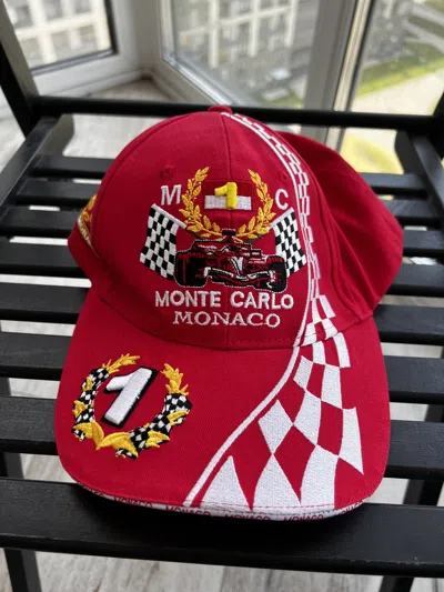 Pre-owned Formula Uno X Racing Vintage Formula 1 Monaco Monte Carlo Cap In Red