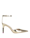 Fornarina Glam Woman Pumps Gold Size 5.5 Textile Fibers