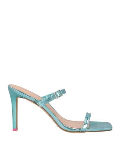 Fornarina Woman Sandals Turquoise Size 6.5 Textile Fibers In Blue
