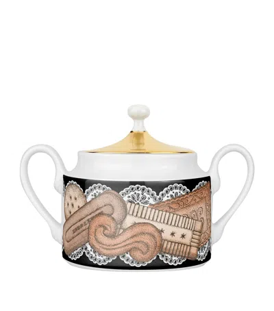 Fornasetti 175 Anniversary Edition Porcelain Biscotti Sugar Bowl In Multi