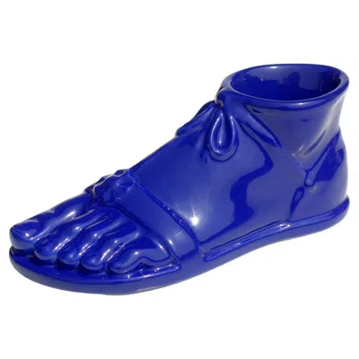 Pre-owned Fornasetti 1960s Roman Foot Italian Design Blue Pottery,