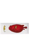 Fornasetti Affronto Porcelain Tray In Red