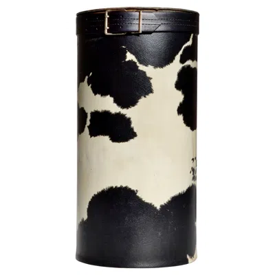 Pre-owned Fornasetti An Italian “cow” Graphic Vinyl Umbrella Stand, Circa 1960 In Black