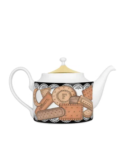 Fornasetti Anniversary Edition Porcelain Biscotti Teapot In Multi