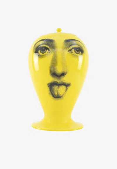 Fornasetti Antipatico Giallo Vase In Yellow