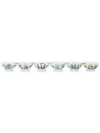 Fornasetti Appetizers Bowls In White