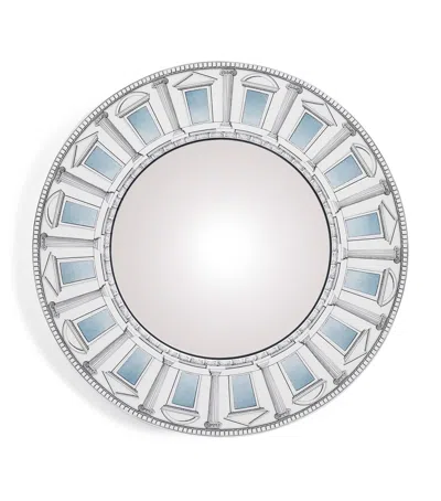 Fornasetti Architettura Celeste Convex Mirror In Blue