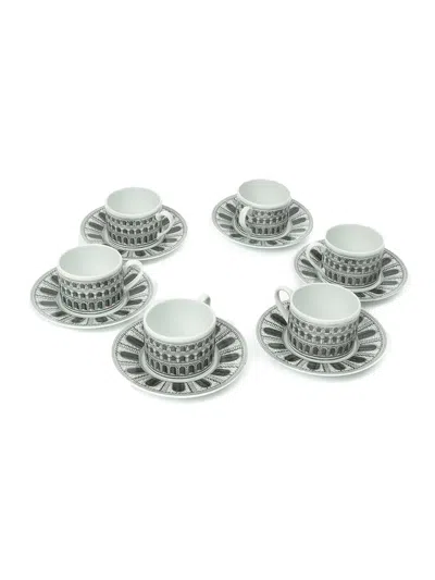 FORNASETTI 'ARCHITETTURA' CUP AND SAUCER SET