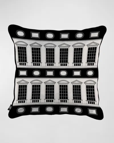 Fornasetti Architettura Cushion, 20" Square In Black