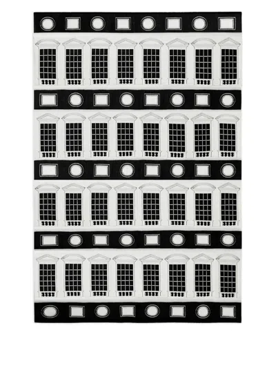Fornasetti Architettura Plaid Throw (200cm X 140cm) In Black