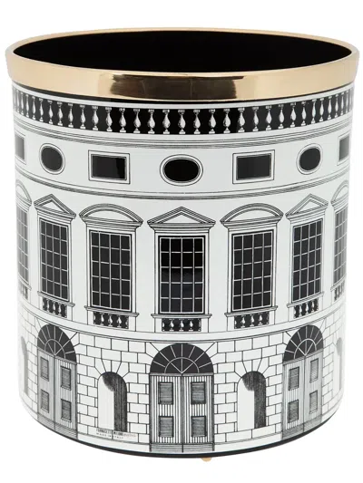 Fornasetti Architettura Wastepaper Basket In Black