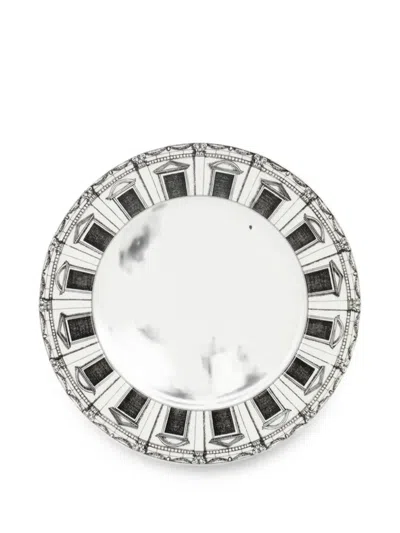 Fornasetti Architettura-print Dinner Plates In White