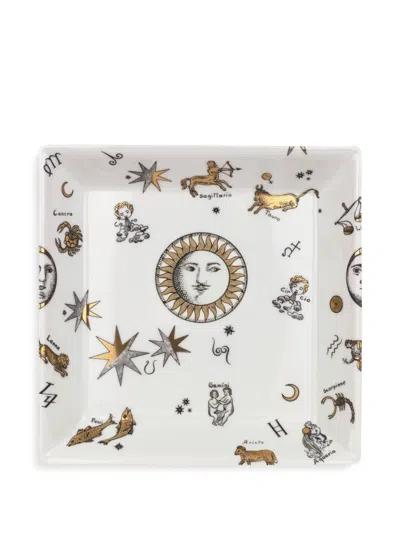 Fornasetti Astronomici Square Plate (20,8cm X 20,8cm) In White