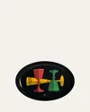Fornasetti Bicchieri Oval Tray In Color On Black