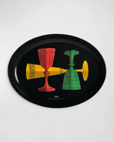 FORNASETTI BICCHIERI OVAL TRAY