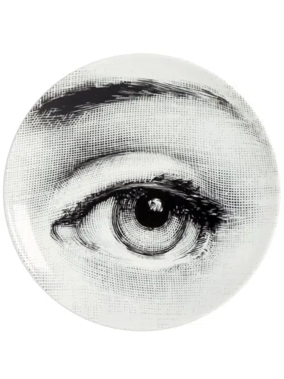 Fornasetti Black Tema E Variazioni N.248 Wall Plate In White