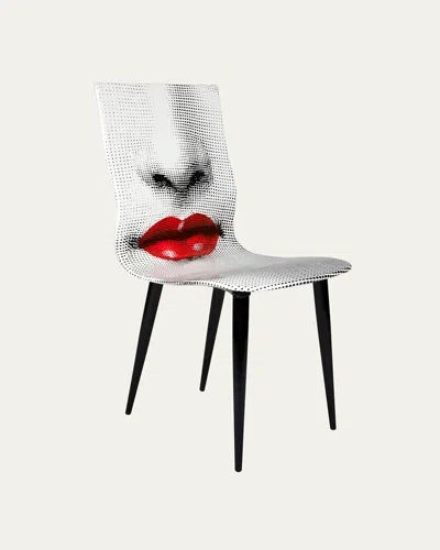 Fornasetti Bocca Chair In Black/white/red