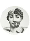 Fornasetti Brain Portrait Printed Plate In Black