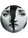 Fornasetti Broken Face Plate In Black