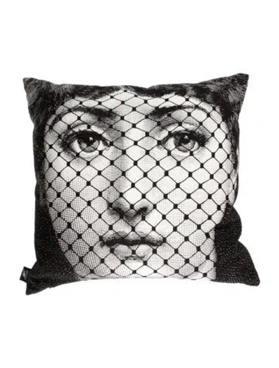 Pre-owned Fornasetti Burlesque Reversible Cushion In Multi